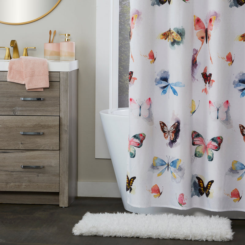 Butterfly Wishes Fabric Shower Curtain, Multi