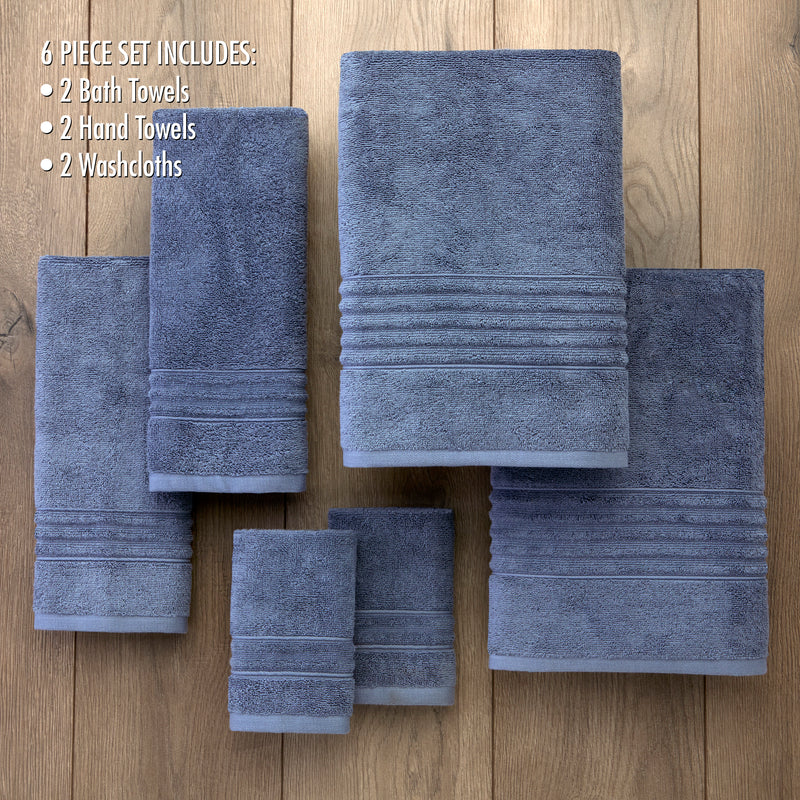 Classic SoftTouch 6-Piece Towel Set, Blue Denim