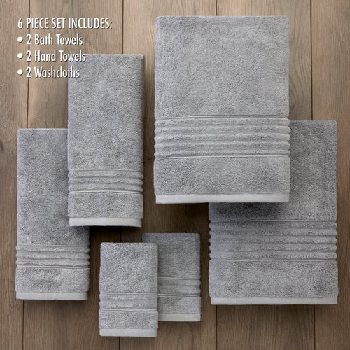 Classic SoftTouch 6-Piece Towel Set, Gray Mist