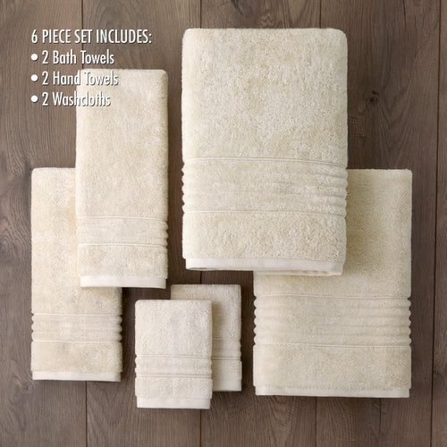 Classic SoftTouch 6-Piece Towel Set, Cream