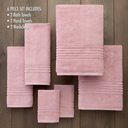 Classic SoftTouch 6-Piece Towel Set, Peony Pink