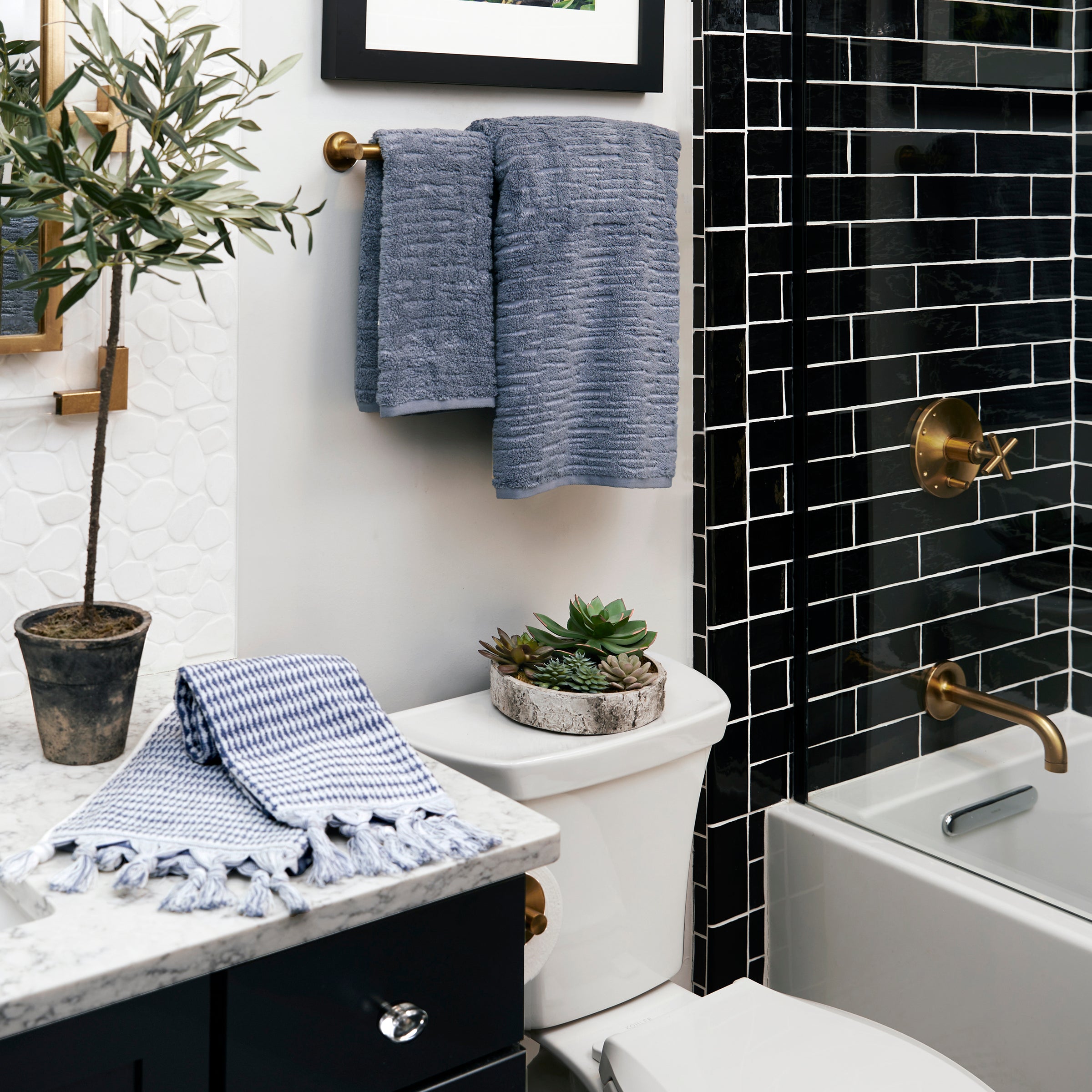 CloudSoft Cotton Luxury Bath Towel, Smoke Blue