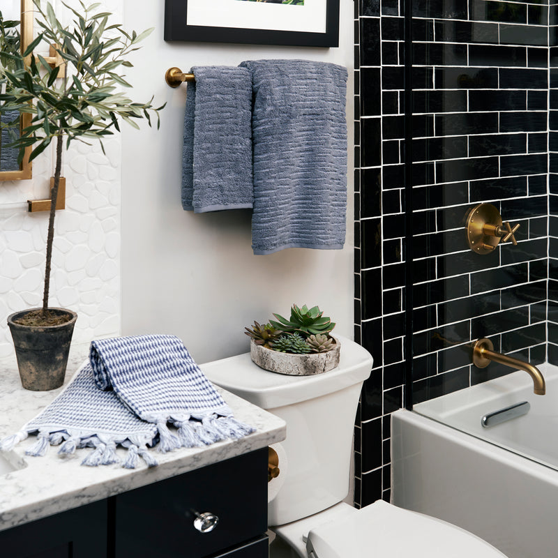 CloudSoft Cotton Luxury Bath Towel, Smoke Blue