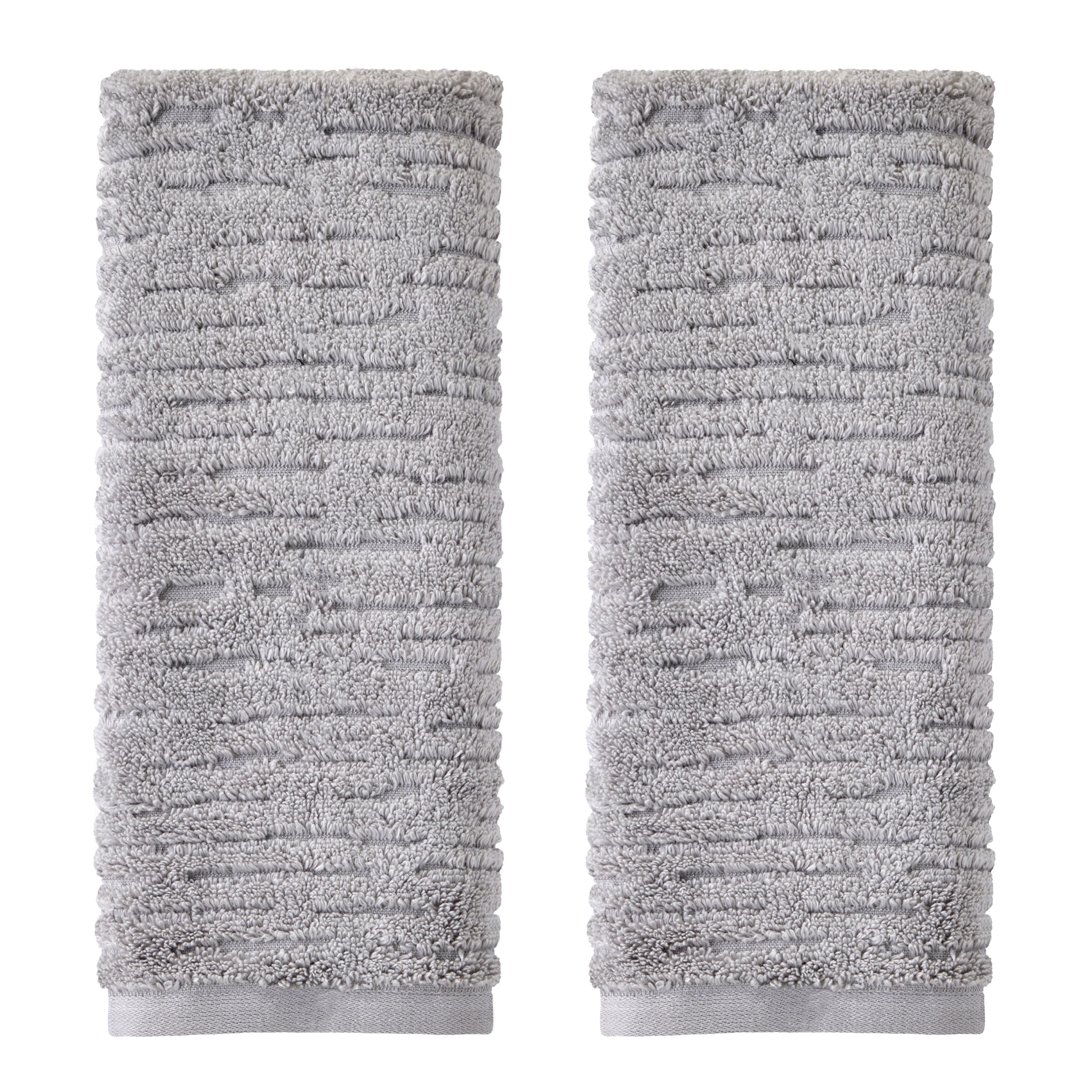 CloudSoft Cotton Luxury 2-Piece Hand Towel Set, Gray