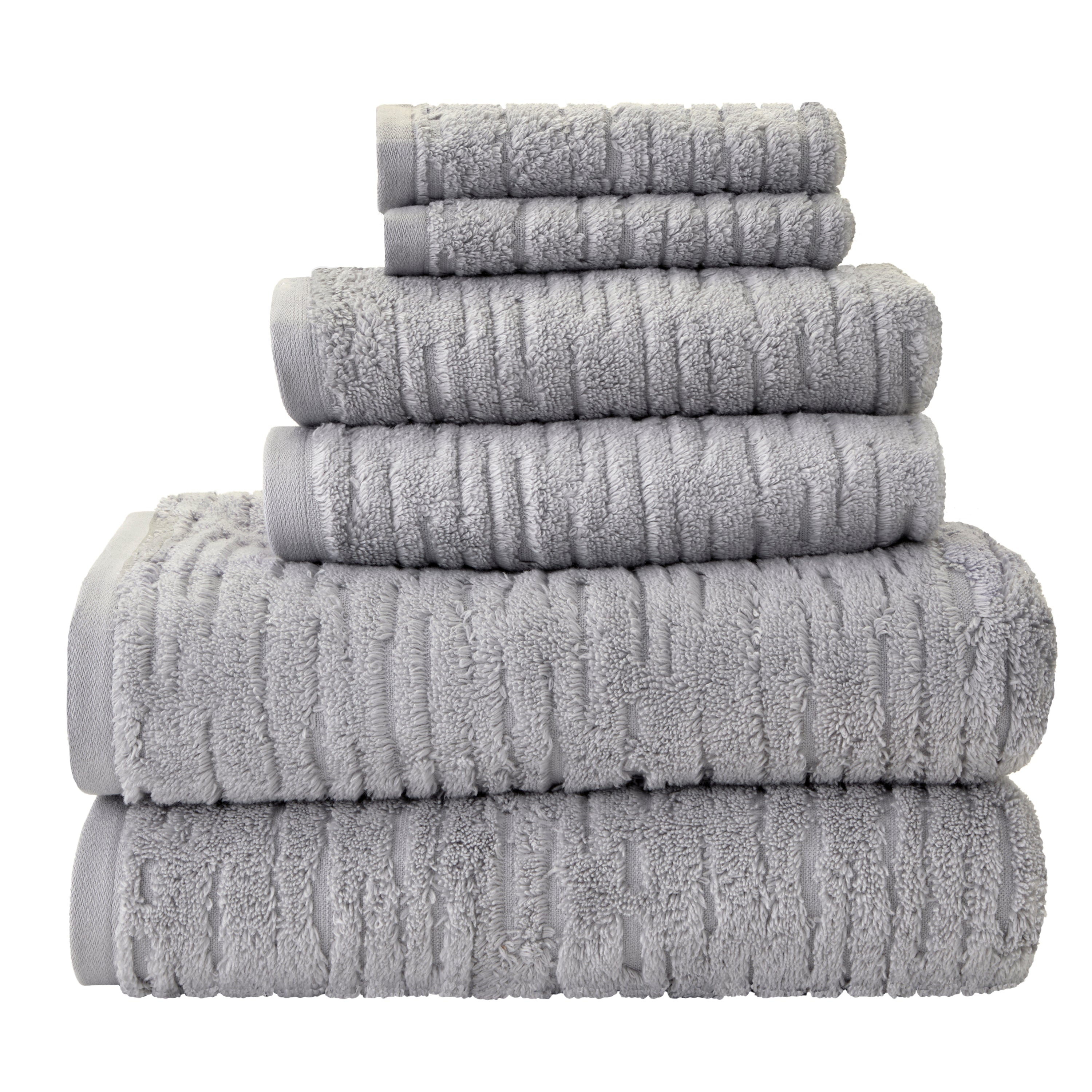 CloudSoft Cotton Luxury 6-Piece Towel Set, Gray – SKL Home