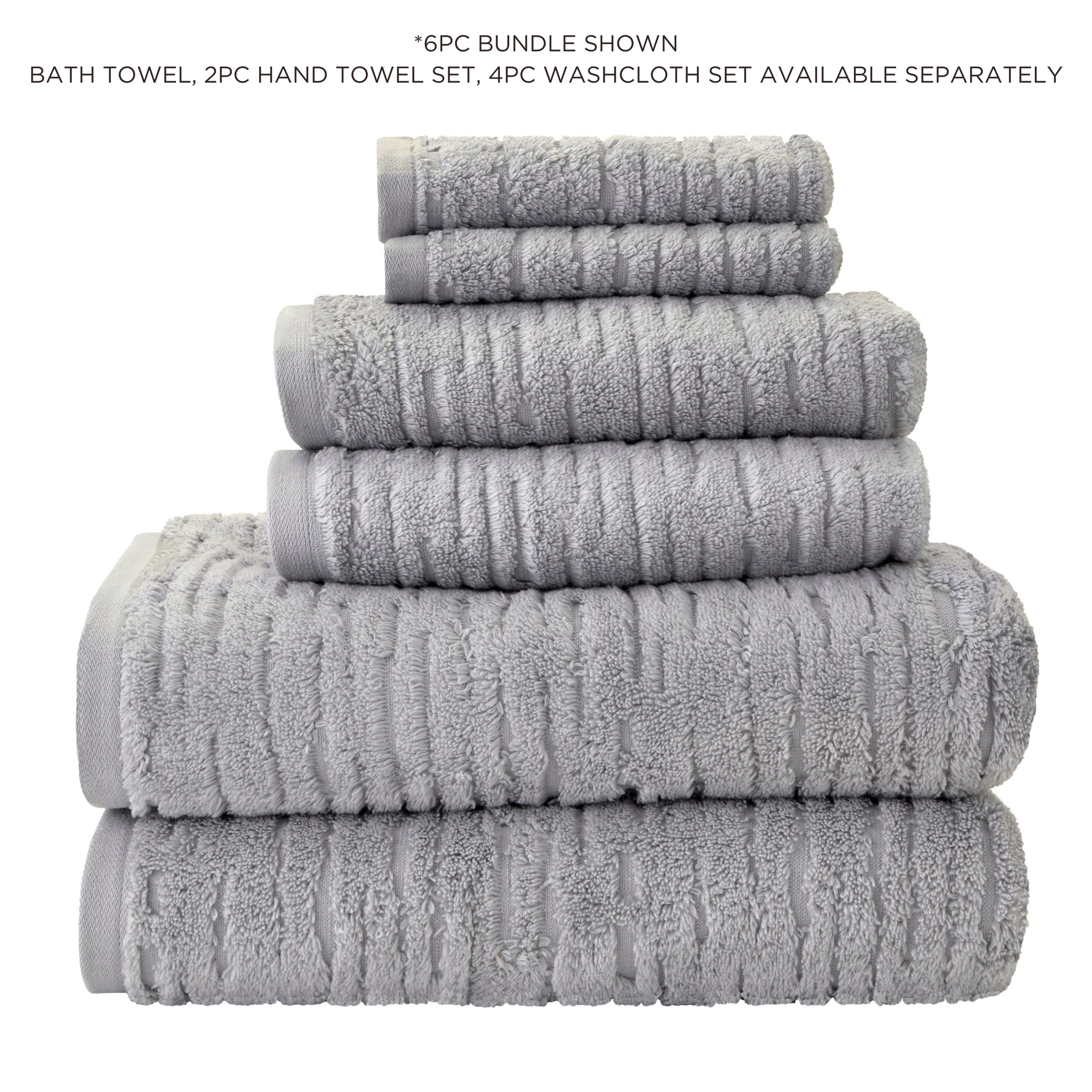 CloudSoft Cotton Luxury 2-Piece Hand Towel Set, Gray