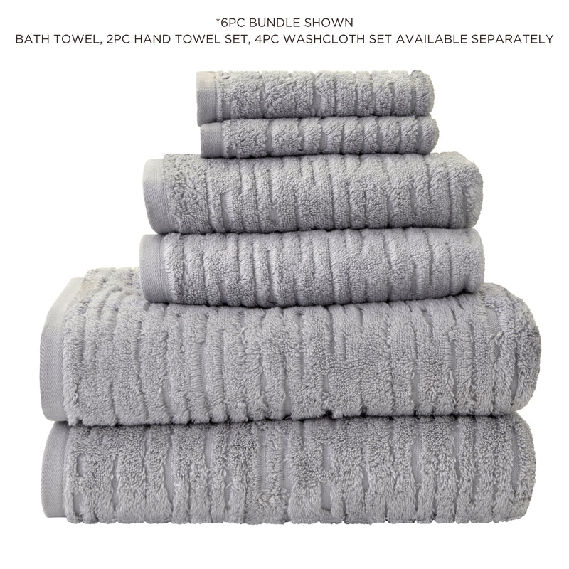 CloudSoft Cotton Luxury 2-Piece Hand Towel Set, Gray