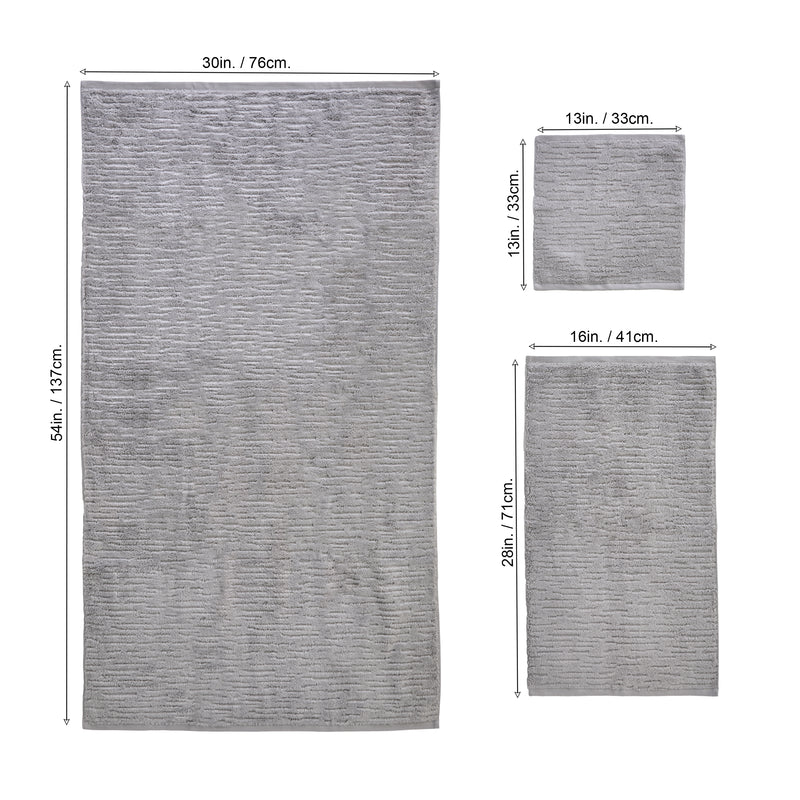 CloudSoft Cotton Luxury 6-Piece Towel Set, Gray