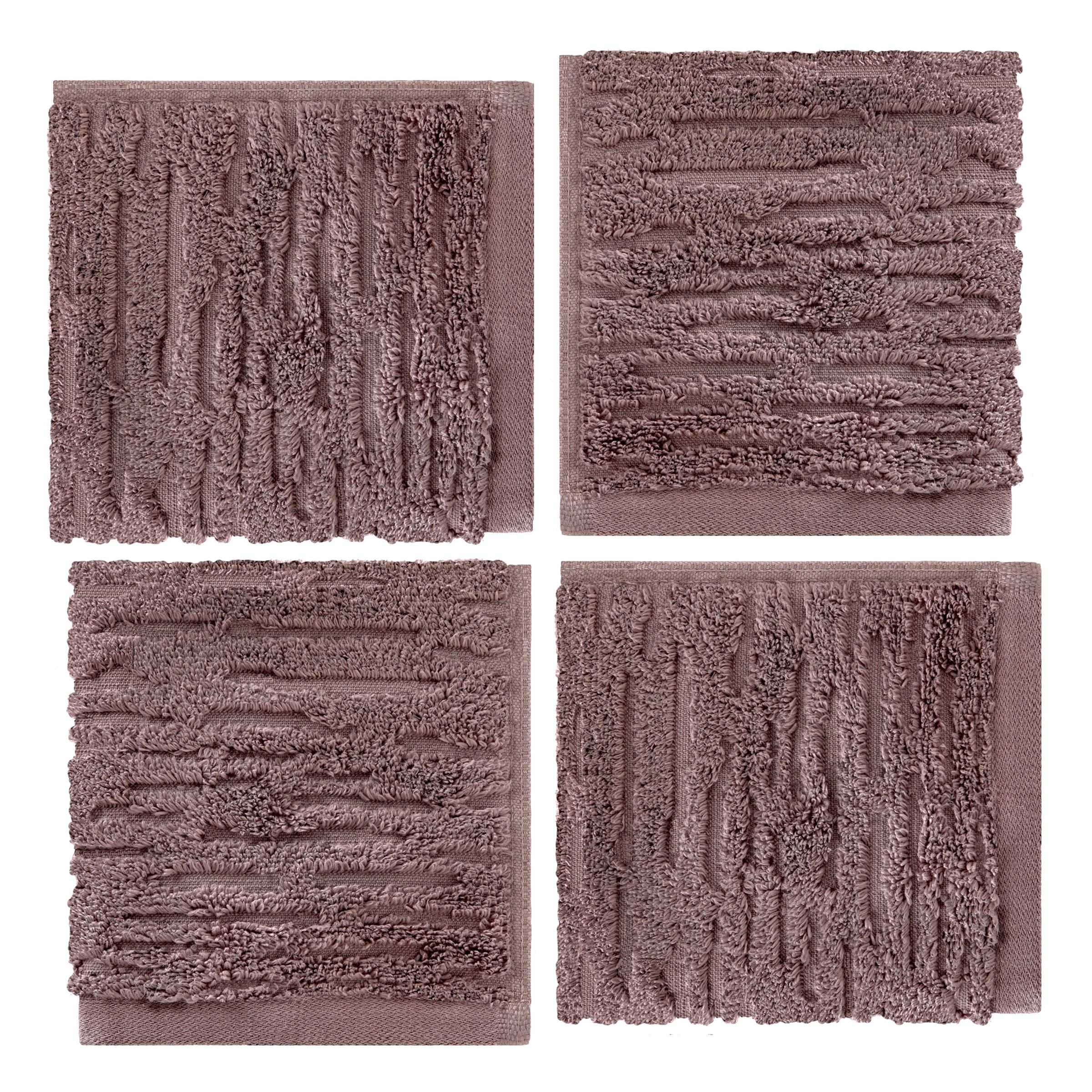 CloudSoft Cotton Luxury 4-Piece Washcloth Set, Soft Plum