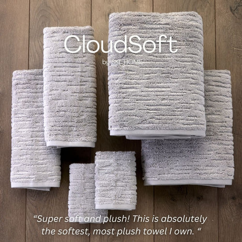 CloudSoft Cotton Luxury 6-Piece Towel Set, Gray