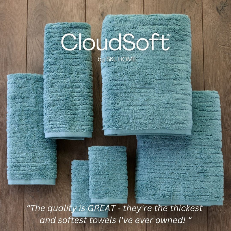 CloudSoft Cotton Luxury 6-Piece Towel Set, Teal