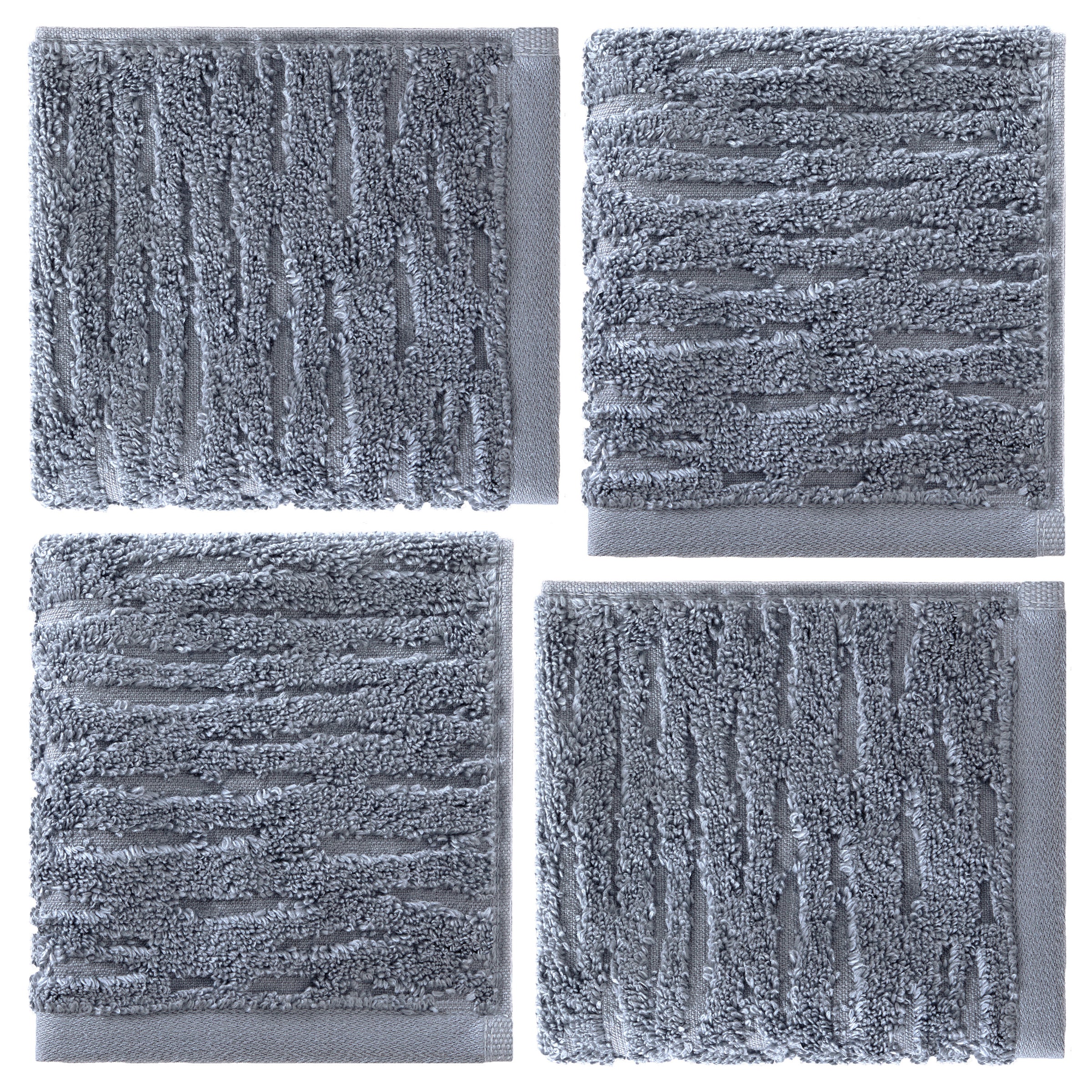 CloudSoft Cotton Luxury 4-Piece Washcloth Set, Smoke Blue