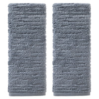 CloudSoft Cotton Luxury 2-Piece Hand Towel Set, Smoke Blue