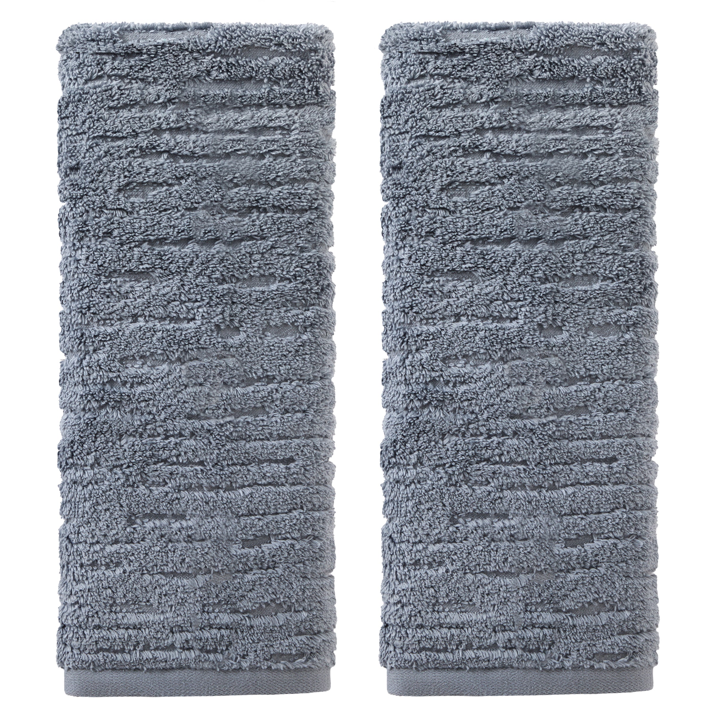 CloudSoft Cotton Luxury 2-Piece Hand Towel Set, Smoke Blue