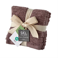 CloudSoft Cotton Luxury 4-Piece Washcloth Set, Soft Plum