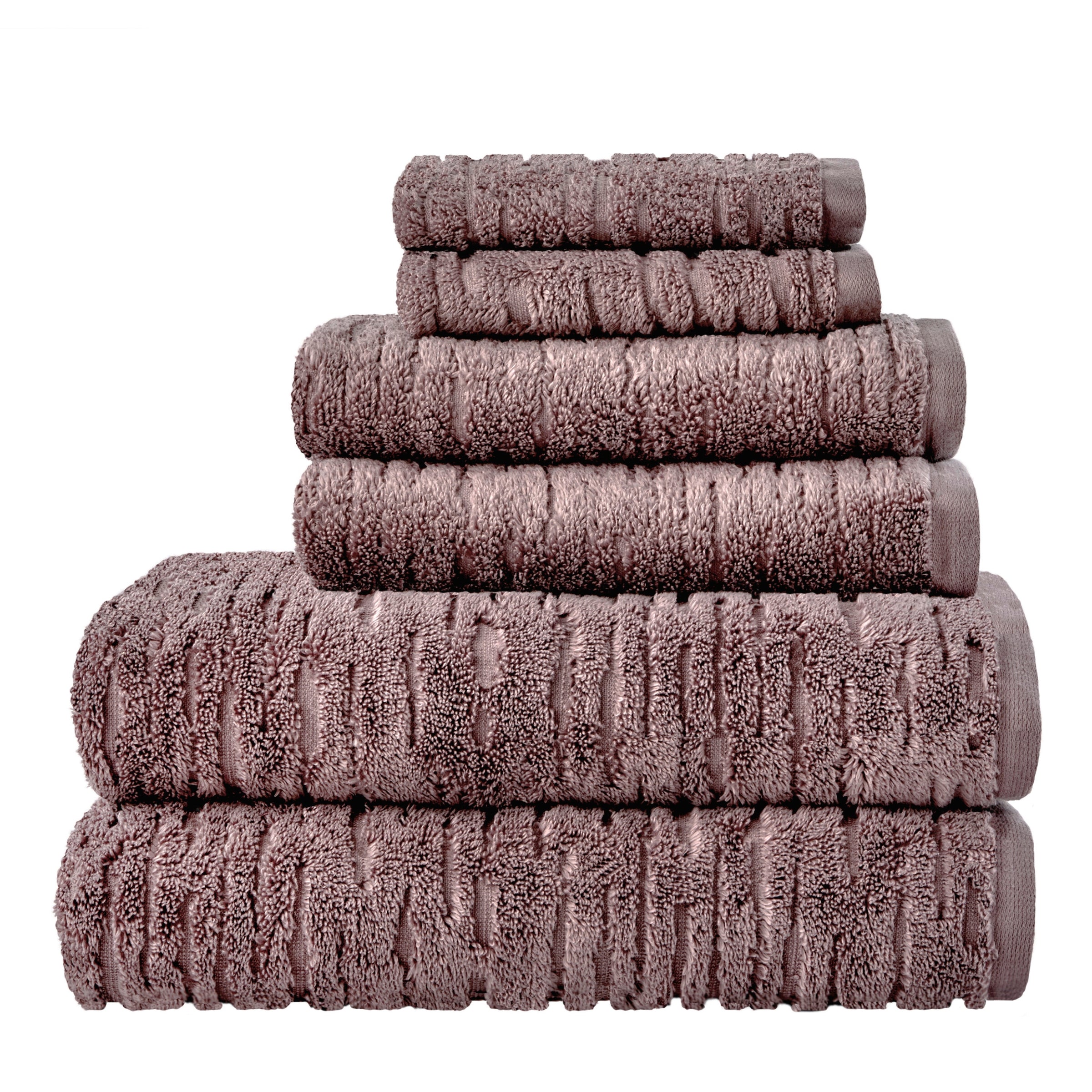 CloudSoft Cotton Luxury 6-Piece Towel Set, Soft Plum