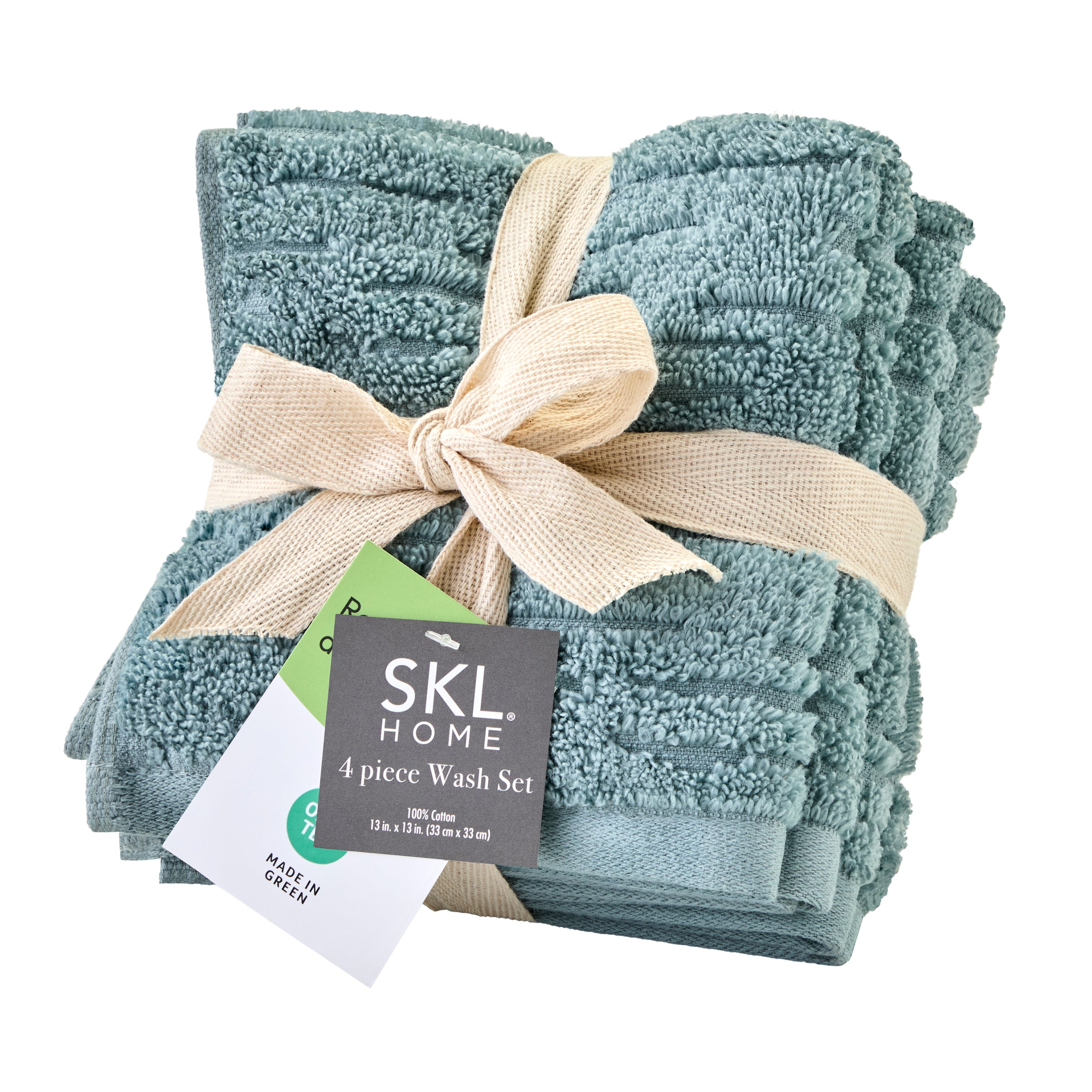 CloudSoft Cotton Luxury 4-Piece Washcloth Set, Teal