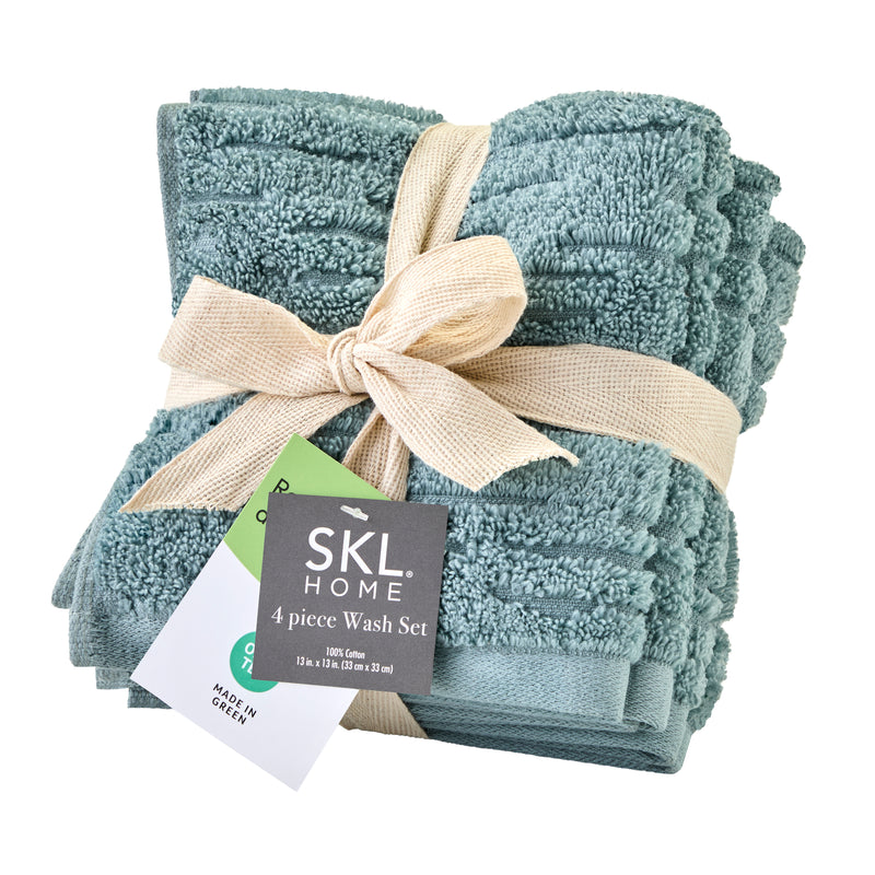CloudSoft Cotton Luxury 4-Piece Washcloth Set, Teal