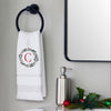 Wreath Monogram “C” 2-Piece Hand Towel Set, White