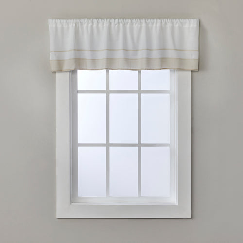 Carrick Stripe Window Valance, Natural, 56" x 13"
