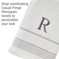 Casual Fringe 2-Piece Cotton Hand Towel Set, White