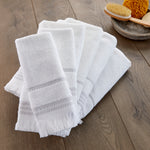 Casual Fringe 2-Piece Cotton Bath Towel Set, White