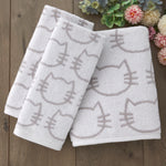 Cat Bath Towel, White/Gray