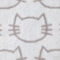Cat Jacquard Bath Towel, White/Gray