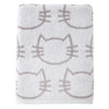 Cat Jacquard Bath Towel, White/Gray