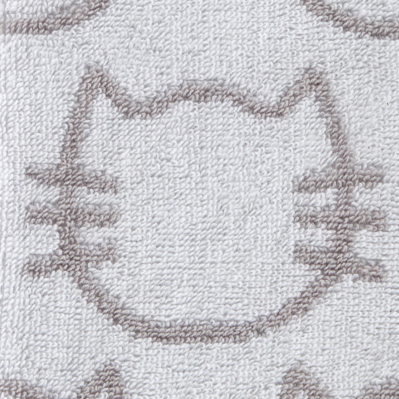 Cat 2-Piece Hand Towel Set, White/Gray