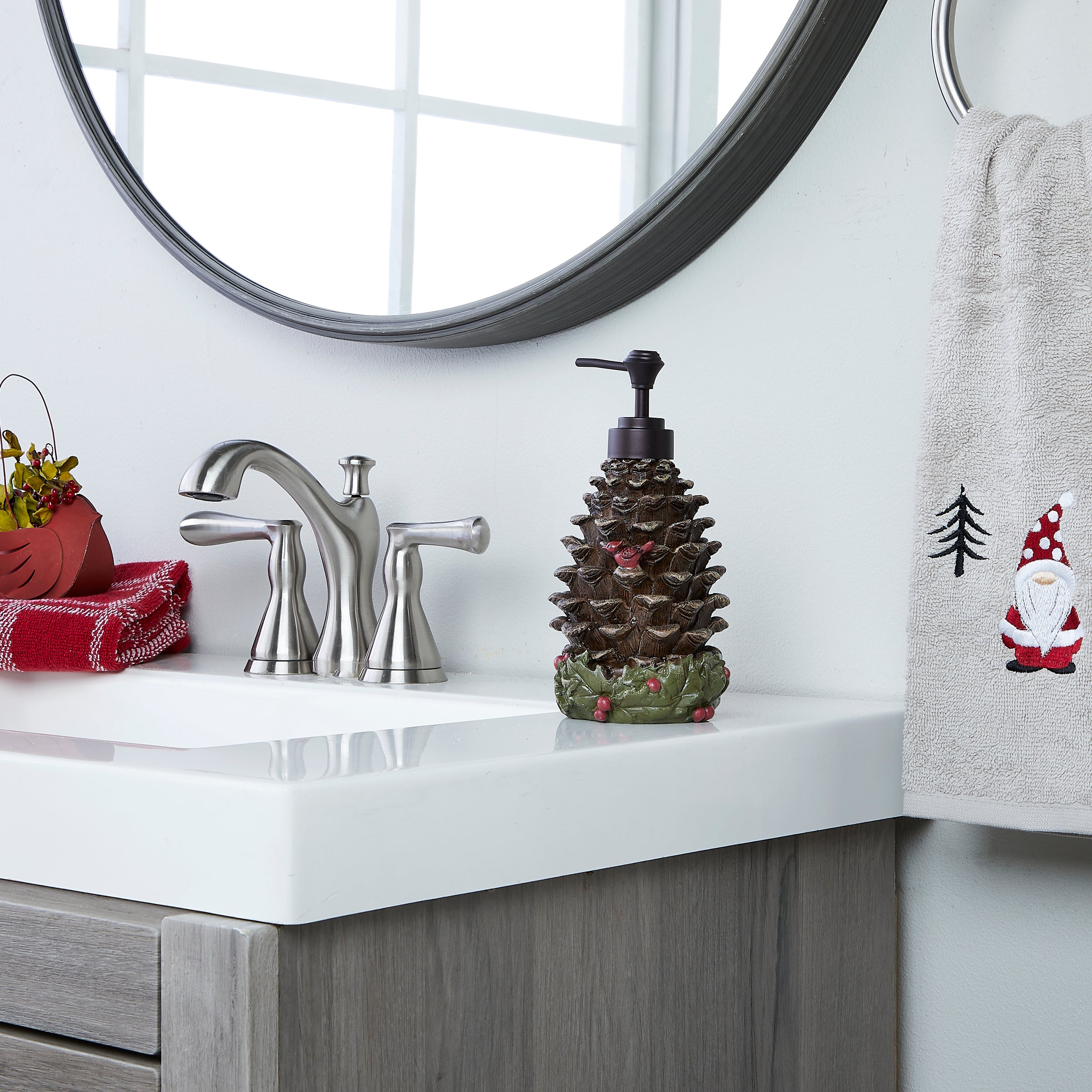 Celebrate Pinecone Lotion/Soap Dispenser, Brown