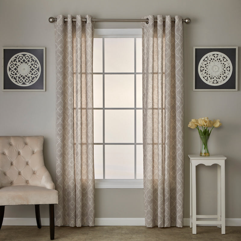 Chainlink Window Panel Pair, Linen, 52" x 84"