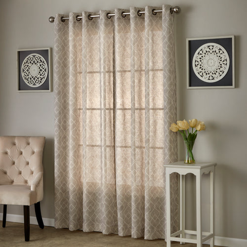 Chainlink Window Panel Pair, Linen, 52" x 84"