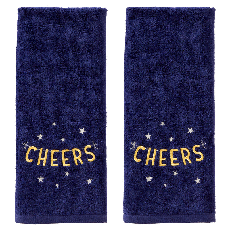 Cheers 2-Piece Hand Towel Set, Navy