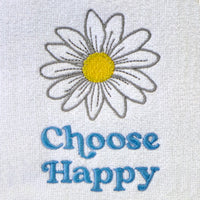 Choose Happy 2-Piece Hand Towel Set, White