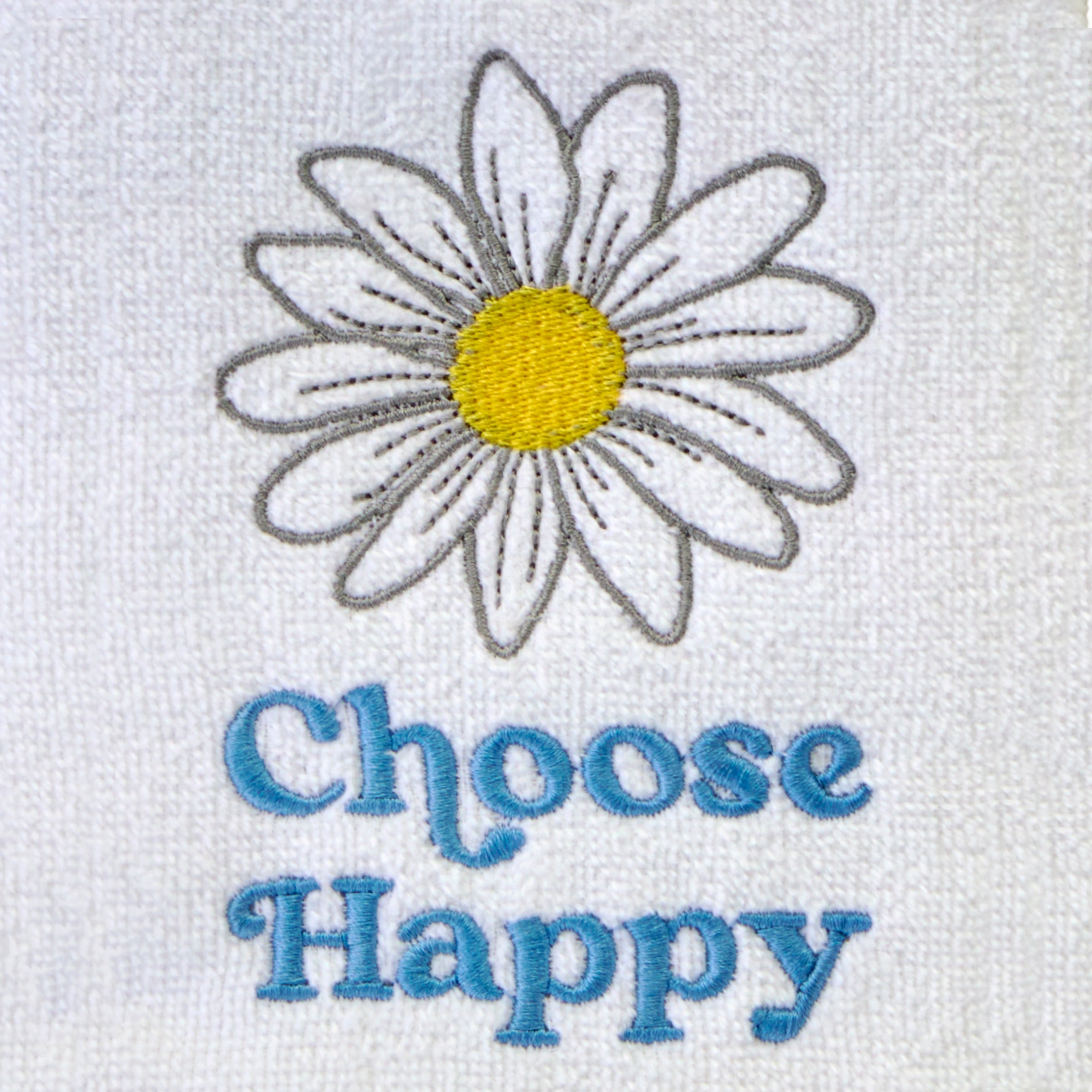 Choose Happy 2-Piece Hand Towel Set, White