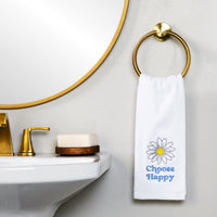 Choose Happy 2-Piece Hand Towel Set, White