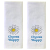 Choose Happy 2-Piece Hand Towel Set, White