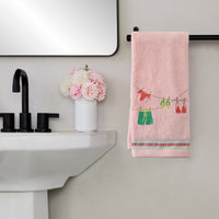 Summer Clothesline 2-Piece Hand Towel Set, Blush