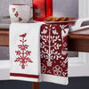 Vern Yip by SKL Home Christmas Carol Embroidered Dish Towel, White/Red