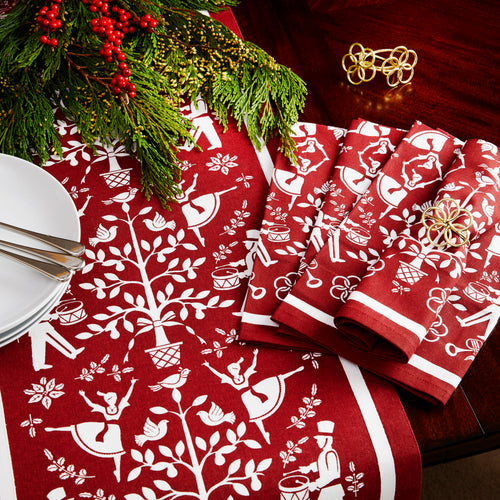 Vern Yip by SKL Home Christmas Carol 4-Piece Napkin Set, Red/White