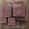 CloudSoft Cotton Luxury 4-Piece Washcloth Set, Soft Plum