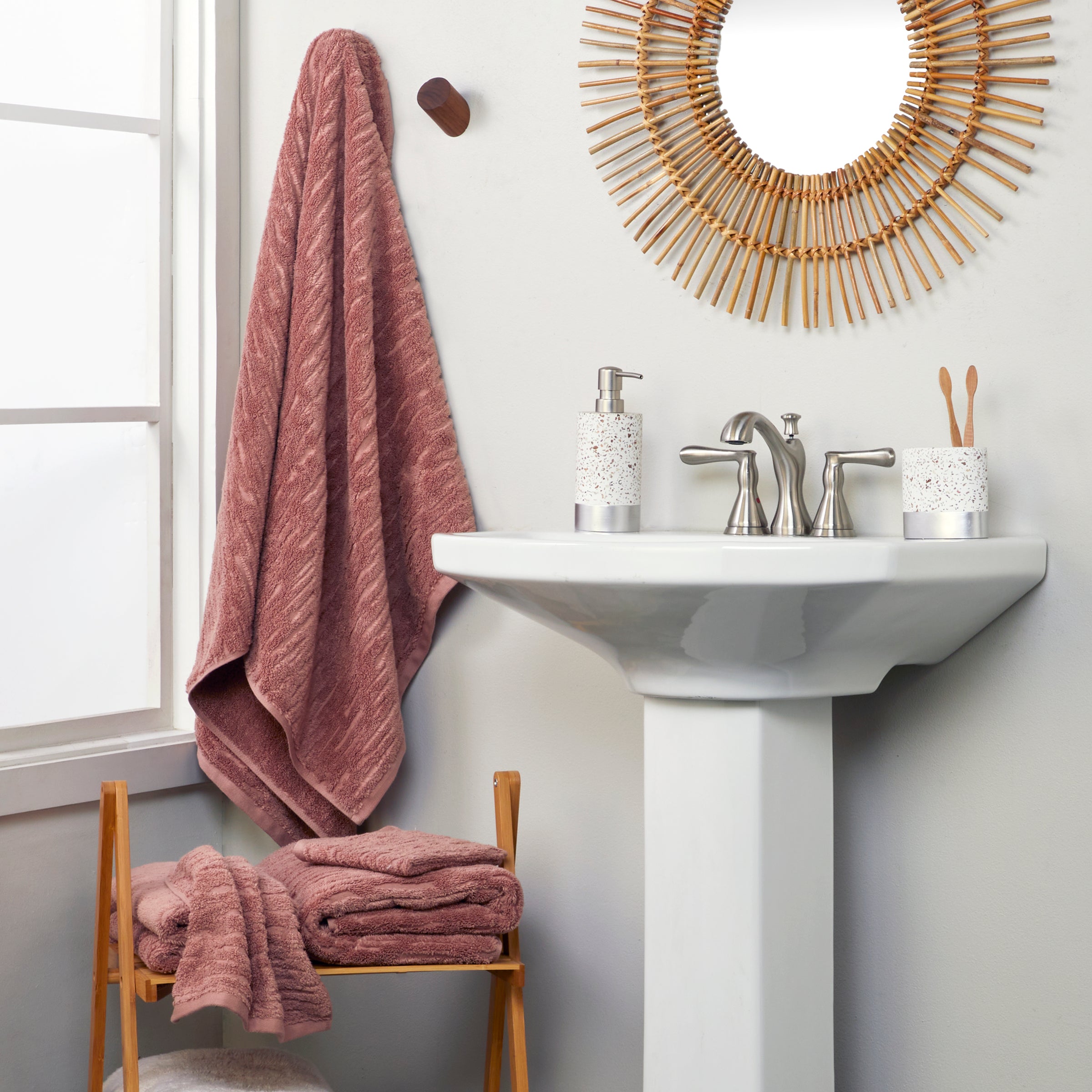 CloudSoft Cotton Luxury 6-Piece Towel Set, Clay