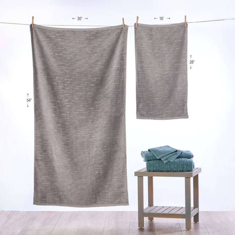 CloudSoft Cotton Luxury 2-Piece Hand Towel Set, Gray