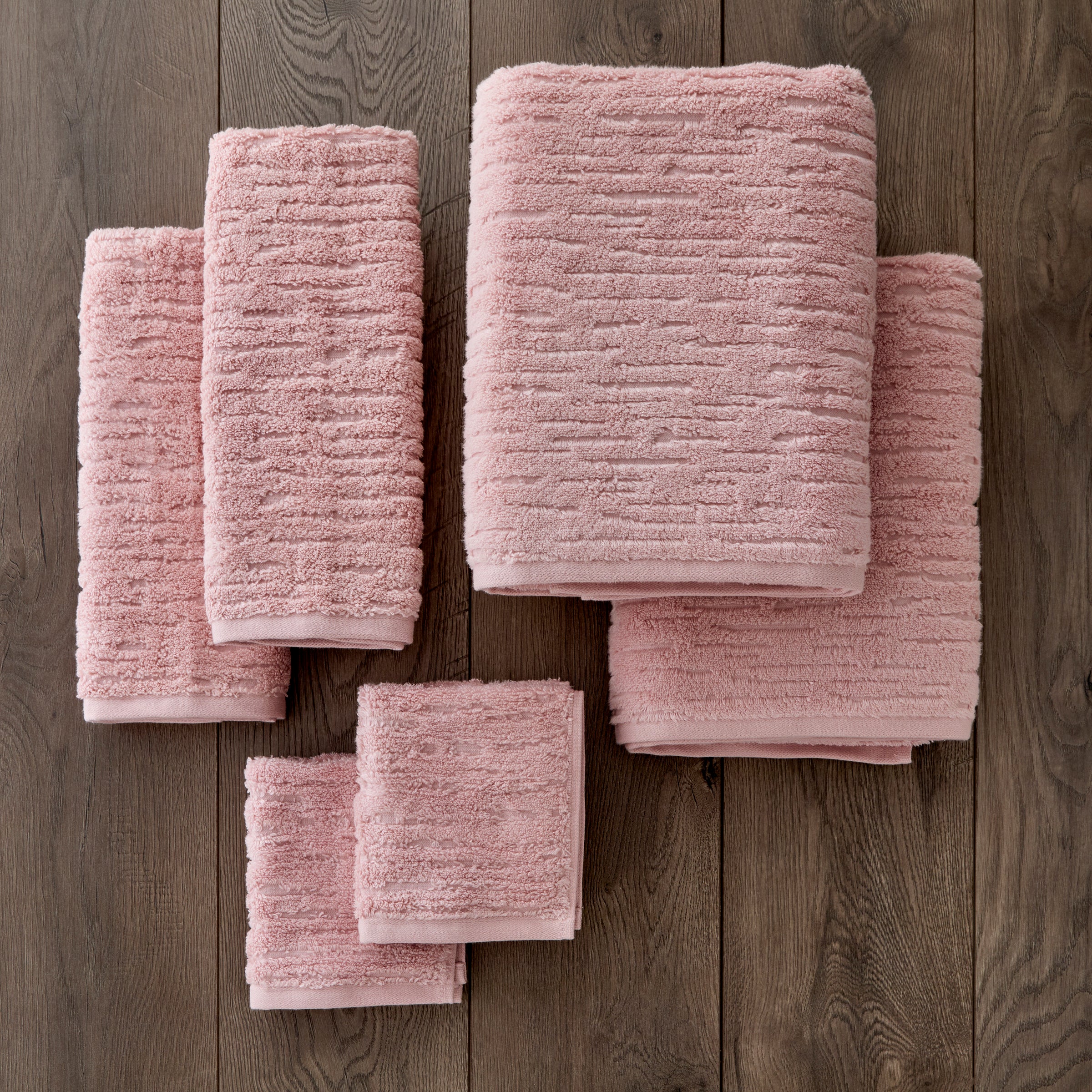 CloudSoft Cotton Luxury 6-Piece Towel Set, Blush