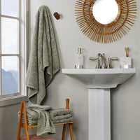 CloudSoft/Bedford Floral 4pc Bath & Hand Towel Set, Sage