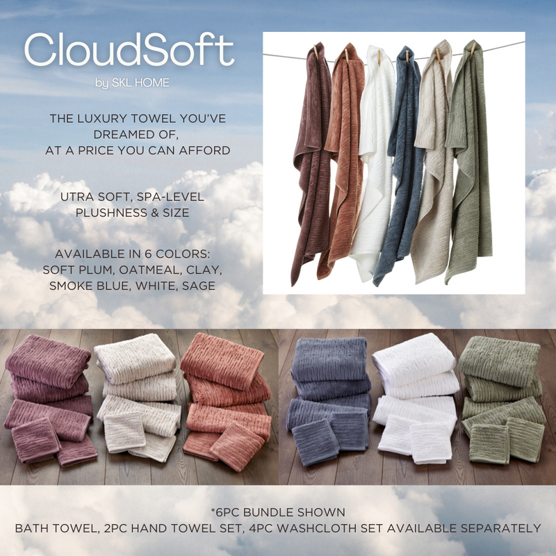 CloudSoft Cotton Luxury Bath Towel, Smoke Blue
