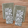 CloudSoft/Bedford Floral 4pc Bath & Hand Towel Set, Sage