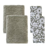 CloudSoft/Bedford Floral 4pc Bath & Hand Towel Set, Sage