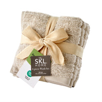CloudSoft Cotton Luxury 4-Piece Washcloth Set, Oatmeal